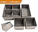 Set of 4 Organizer Bins with Dividers for Closet Dresser Drawer Inserts Bathroom Dorm or Baby Nursery; Store Socks Underwear Clothes; Clothing Organization; Organizador de Closet; (Set of 4, Gray)