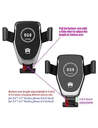 Cargador de coche inalámbrico Lewoer 10 W cargador inalámbrico rápido para coche con ventilación de gravedad, soporte para teléfono compatible con iPhone X XS XR Galaxy S9 S9 + todos los dispositivos Qi