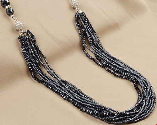 Jewelryfinds Fashion New Lady Fashion Long Multi-Layer Sweater Chain Black Pearl Necklace