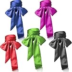 5 Pieces Silk Skinny Scarf  Headband Solid Color Satin Scarf Neck Wrist Ribbon Scarf 5 Pieces Silk Skinny Scarf  Headband Solid Color Satin Scarf Neck Wrist Ribbon Scarf