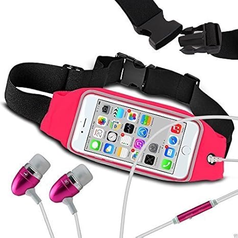 N4U ONLINE - Fitness Sport Bund Hülle & Freisprecheinrichtung Für Microsoft Lumia 640 XL LTE Dual SIM Hot Pink