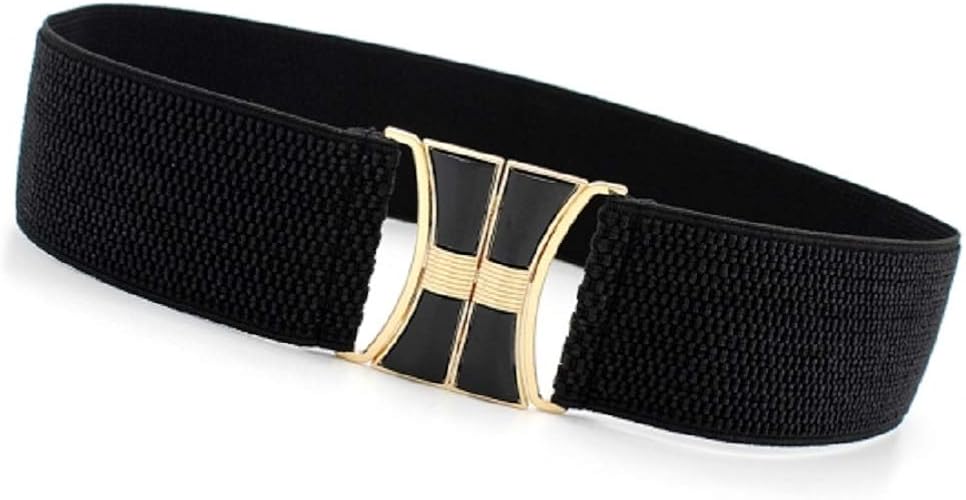 Amazon Co Jp Glamorousjewel グラマラスジュエル レディースベルト カジュアル シンプル ウエストベルト ゴム 弾性 おしゃれ 結婚式 パーティー 二次会 誕生日 プレゼント ブラック ウエストゴム ベルト ゴールドバックル 弾性 レディース 革 ジュエリー