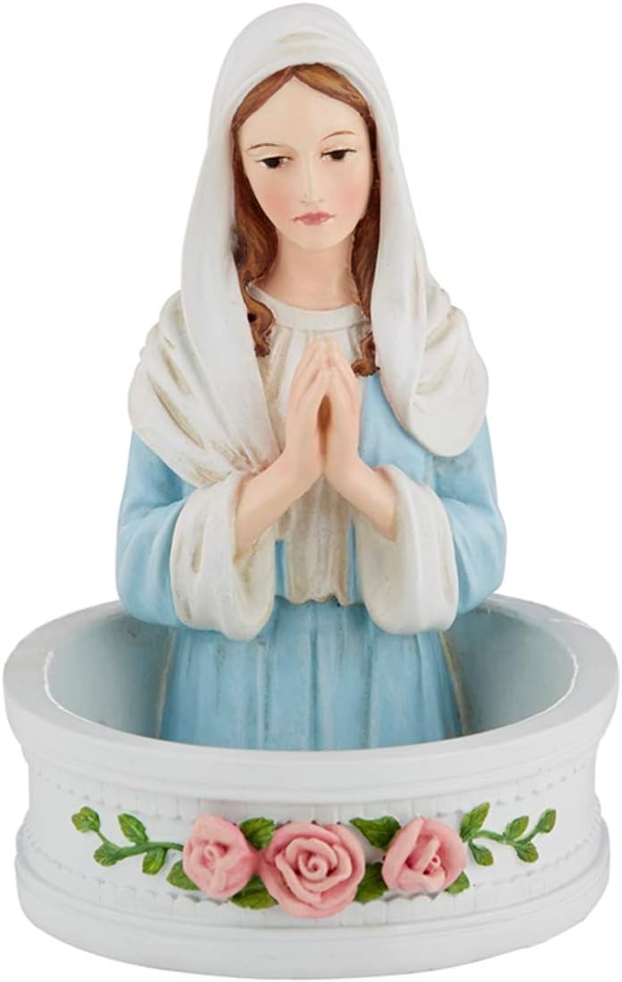 Autom Religious Madonna Rosary Holder Statue, Catholic Home Decor, 5 Inch
