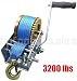 3200lbs Polyester Strap 2 Gear Hand Winch Hand Crank Gear Winch ATV Boat Trailer