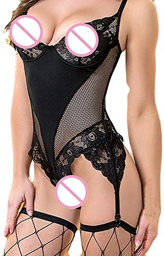 Women Lingeries,Fashion Women Sexy Lace Racy Underwear Temptation Underwear(L,Black)