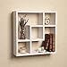 Danya B Geometric Square Wall Shelf with 5 Openings - White