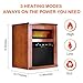 Air Choice 1500W Portable Space Heater with Remote &Timer, Function 3 Modes with Intelligent Programmable Thermostat, Overheat & Tip-Over Shutoff Wood Cabinet, M, Brown