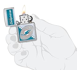 Zippo NFL Miami Dolphins Street Chrome Pocket Lighter