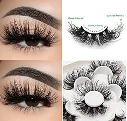 Veleasha Lashes D Curl False Eyelashes, 3D Faux