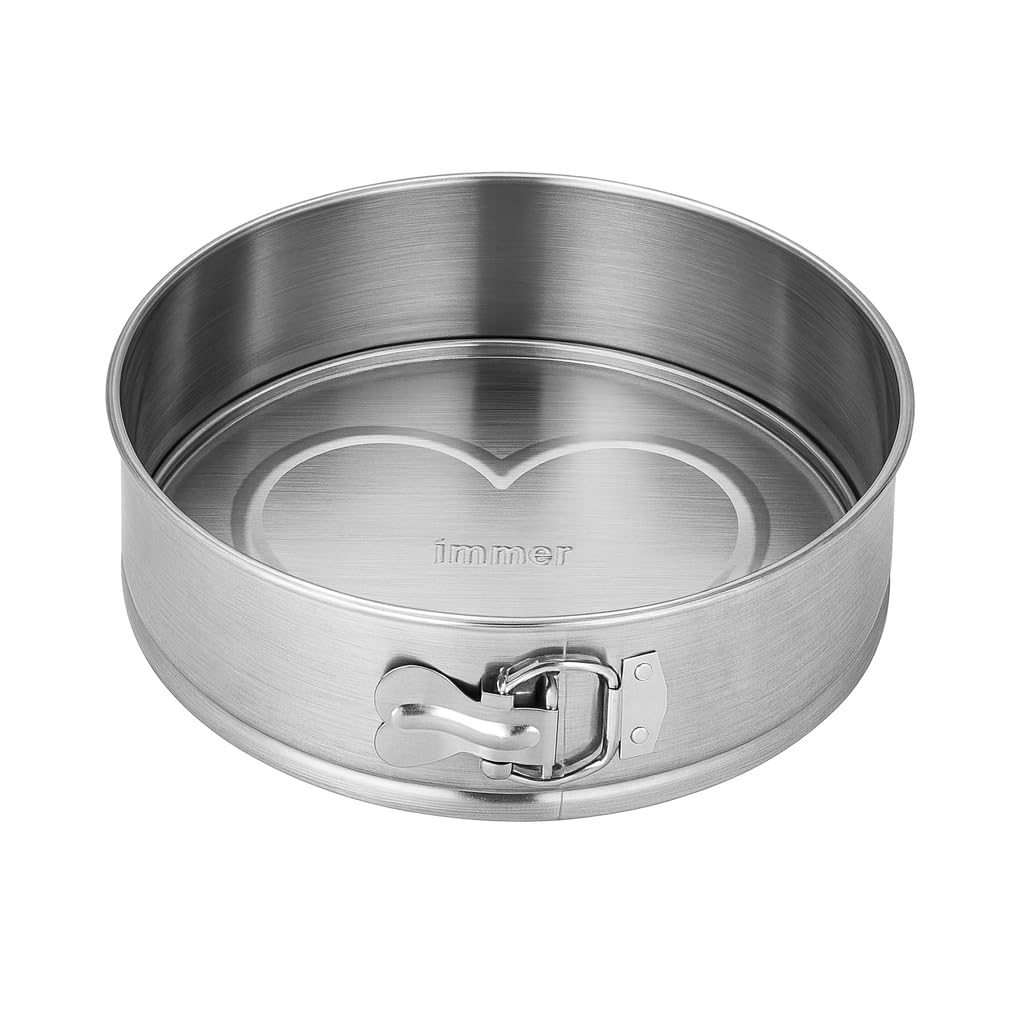 immer Baking Tin Stainless Steel Cheese Cake Pan Springform Cake Tin Uncoated PFAS-Free 18/8 Stainless Steel Dishwasher Safe (25 cm / 10 in.)