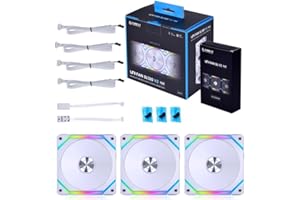 Lian Li UNI Fan SL V2 RGB Revolutionized Daisy-Chain ARGB Fan 120mm Triple Pack White SL120V2-3W