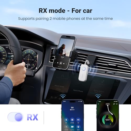 UGREEN Bluetooth Transmitter Receiver 6.0 for Airplane, Car Bluetooth Adapter for Airpods Wireless 3.5mm Aux Dongle for Headphones Earbuds for Car Music Stereo, Airfly, TV, Gym Equipment