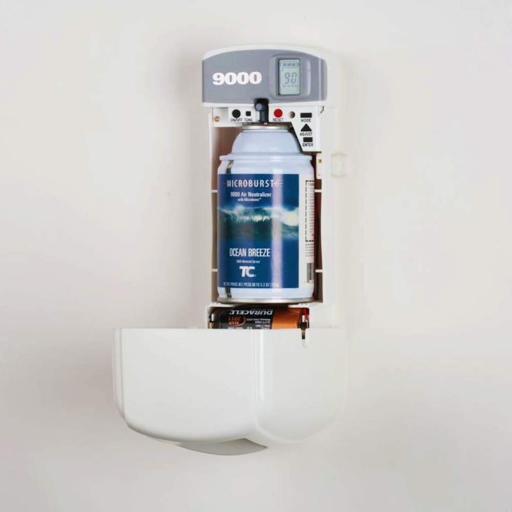 Rubbermaid Commercial Products Microburst Automated Odor-Controlling Aerosol Air Care System, MB9000 Dispenser, Chrome, for Restaurants/Hotels/Schools/Airports/Offices