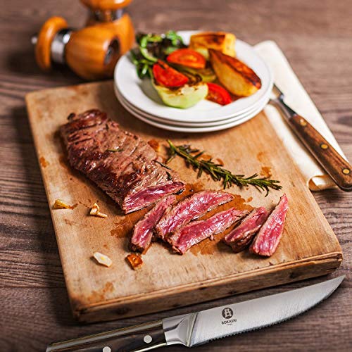 BOKASHI STEEL Set of 4 Serrated Steak Knives KASAI Series Vacuum Treated 5" Pricepulse