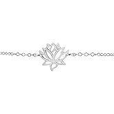 Lotus Flower Anklet Bracelets for Women Beach Jewelry Adjustable Chain Anklets Foot Bracelet for Holiday Jewelry