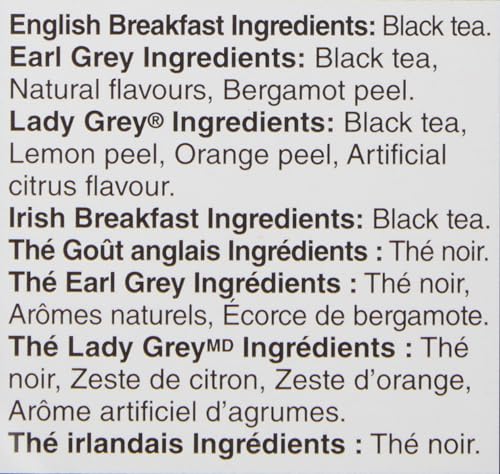 TWININGS VARIETY PACK BLACK TEA BAGS, 20 COUNT (PACK OF 1), INCLUDES ENGLISH BREAKFAST, EARL GREY, IRISH BREAKFAST, AND LADY GREY, CAFFEINATED, ENJOY HOT OR ICED, 20 TEABAGS