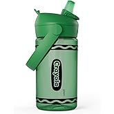 CamelBak Crayola Flip Straw Kids Water Bottle, Tritan Renew, Spill-Proof, 14oz, Green
