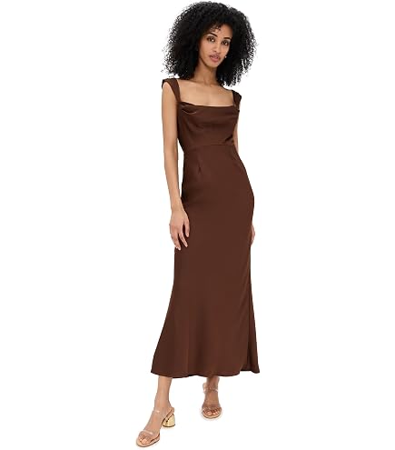 Ronny Kobo Women's Naila Lace Maxi Dress, Chocolate Brown, Medium at Amazon Women's Clothing store