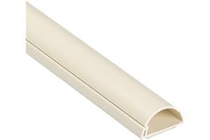 D-Line Half Round Cord Hider, Patented Cable Cover, Hide TV Wall Mount Wires, Raceway for Cords, Decorative Wire Covers, Paintable, Adhesive Cable Concealer - 1x 1.18in W x 0.59in H x 39in L - Beige