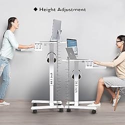 BONTEC Mobile Standing Desk with Keyboard