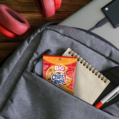CHIPS AHOY! BIG CHEWY CHOCOLATE CHIP COOKIES, CHOCOLATEY CARAMEL, 14 SNACK PACKS (1 COOKIE PER PACK)