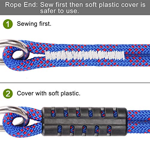 24 ft Heavy Duty Boat Tow Harness, Boat Tow Ropes, Easy Connection w/ 3