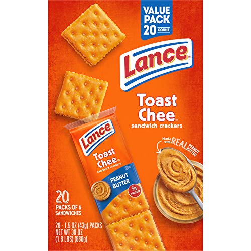 Lance Sandwich Crackers, Toasty and Toastchee Peanut Butter, 40 Ct