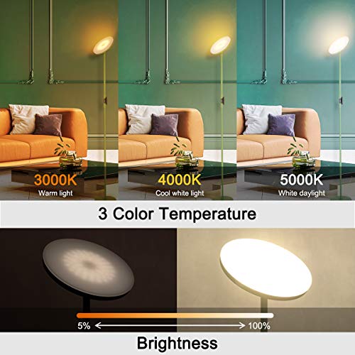 JOOFO Floor Lamp,30W/2400LM Sky LED Modern Torchiere 3 Color Temperatures Super Bright Floor