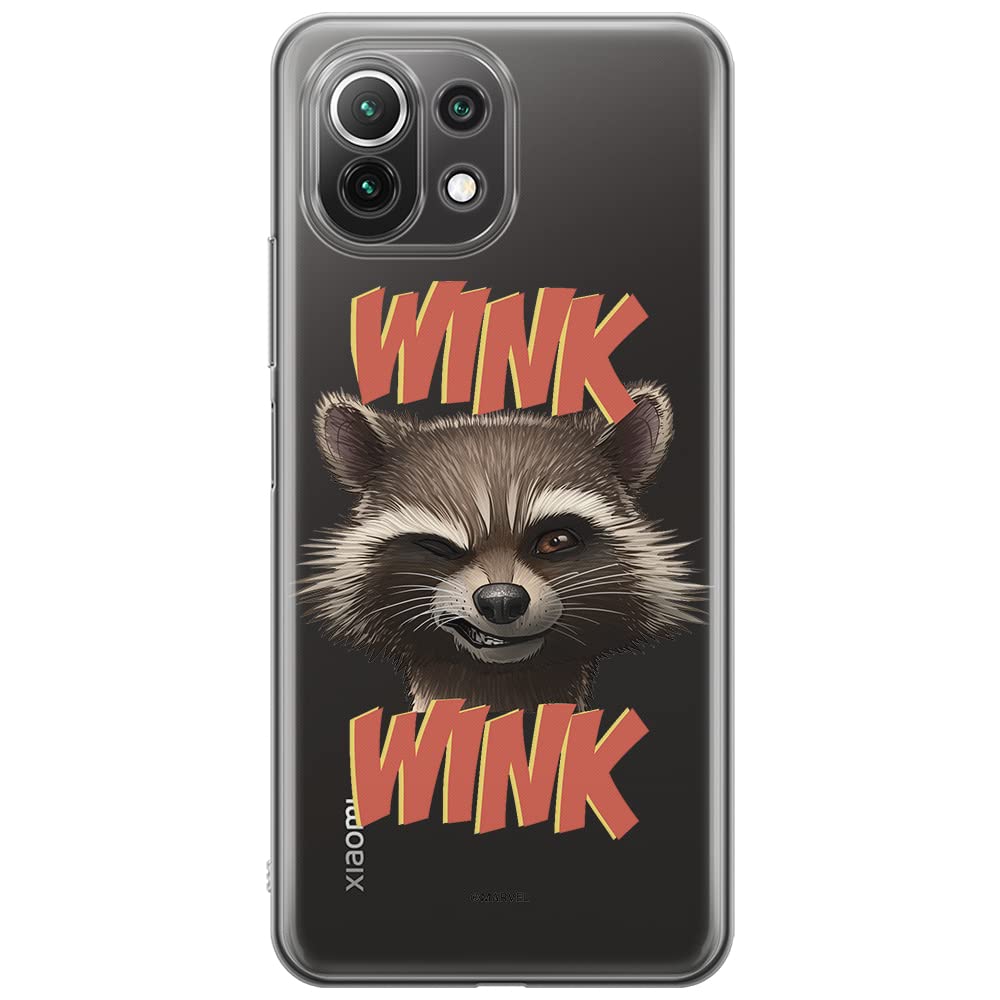 ERT GROUP mobile phone case for Xiaomi 11 Lite 4G/5G original and officially Licensed Marvel pattern Rocket 003, partially transparent