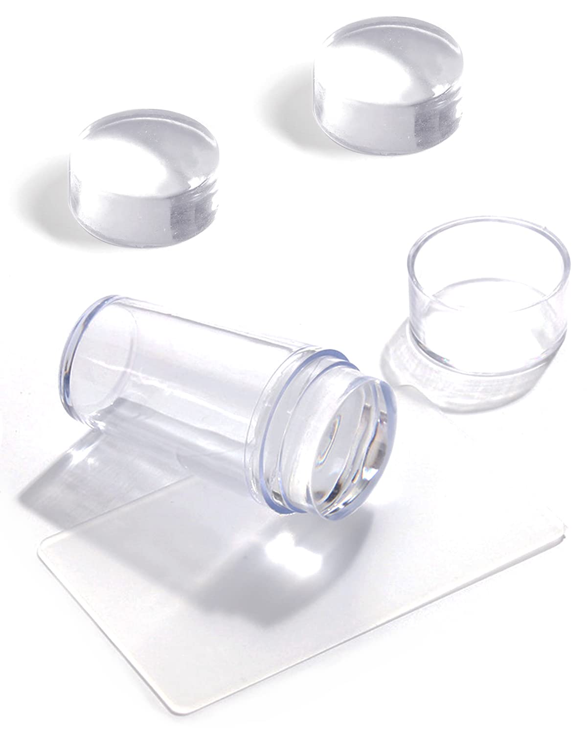 Photo 1 of 1.1 Inch Clear Silicone Nail Stamper for French Tip Manicure Silicon Jelly Stamp Nail Art Design Tools Soft Rubber Nail Stamping Sponge and Scraper Kit