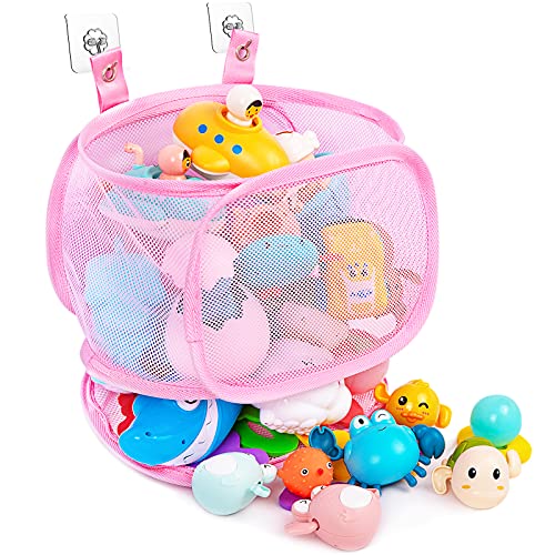 Bath Toy Organizer with Fixed Opening, Standing Bath Toy Holder, 4