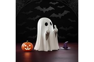 1PCS Halloween Ghost Figurine - Spooky Resin Middle Finger Statue, Cute Decor for Halloween Decorations, Porch and Indoor Spo