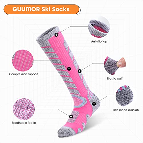 GUUMOR 4 Pairs Ski Socks Womens Mens Skiing Snowboarding Sports Warm