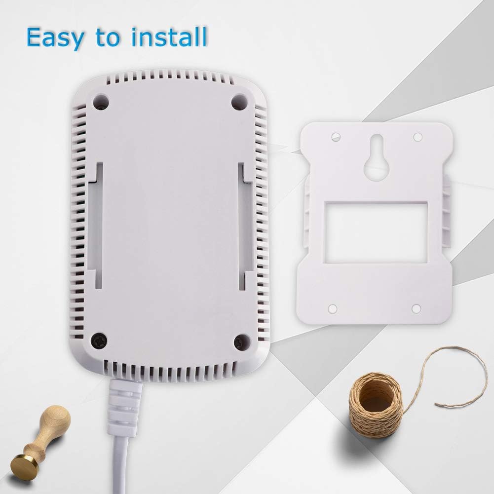 Gas Detectors Alarm-Ourjob, Household LPG/Natural/Coal Gas Combustible Gas Leak Monitor, Propane Butane Methane Gas Sensor, USB Powered, Digital Display, Sound Light Warning (Champagne - View #7