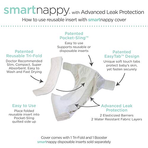 SmartNappy Cotton Knit by Amazing Baby, NextGen Hybrid Cloth Diaper
