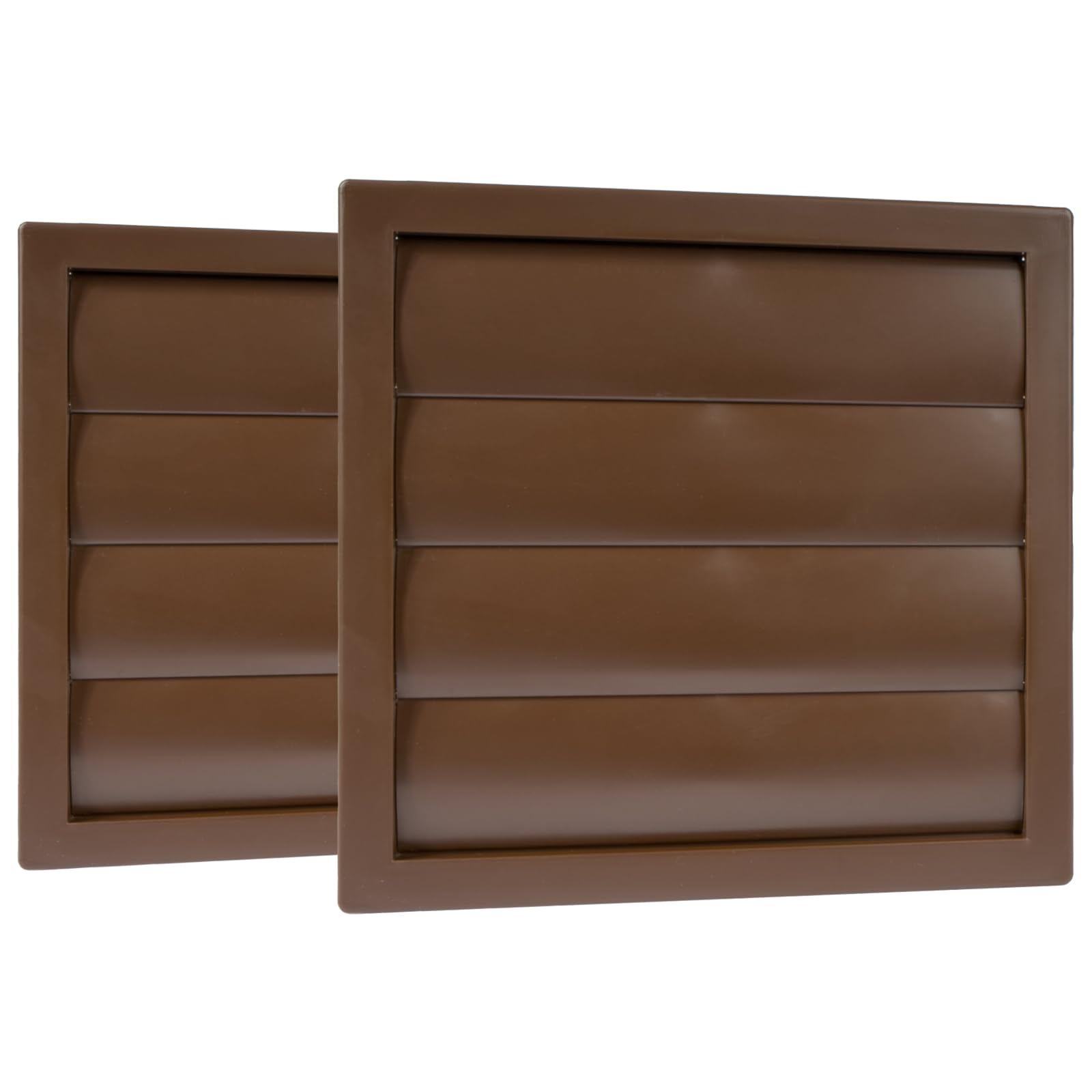 Photo 1 of HVAC OV ø6" Inch - Pack of 2 - Brown Square Exhaust Vent Covers - Louvered Dryer Duct Vent Cover - Vent Hood with Shutters - One-Directional Plastic Air Grille - Hidden Screw Holes