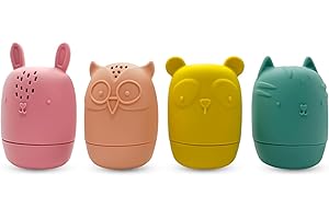 LITTLE RAWR Silicone Bath Toys for Kids Ages 1-3 | Mold Free Bath Toys for Infants Toddlers | Eco-Friendly Animal Squirts Bathtub Toys | 1 Year Old Bath Shower Toys for Boys Girls