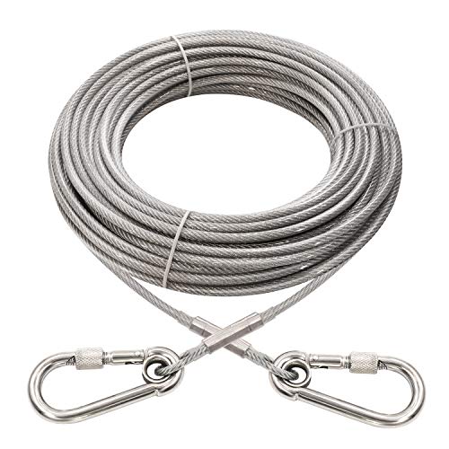 XiaZ 100 FT Long Tie Out Dog, Heavy Duty Large Dogs Run Cable Up to 250