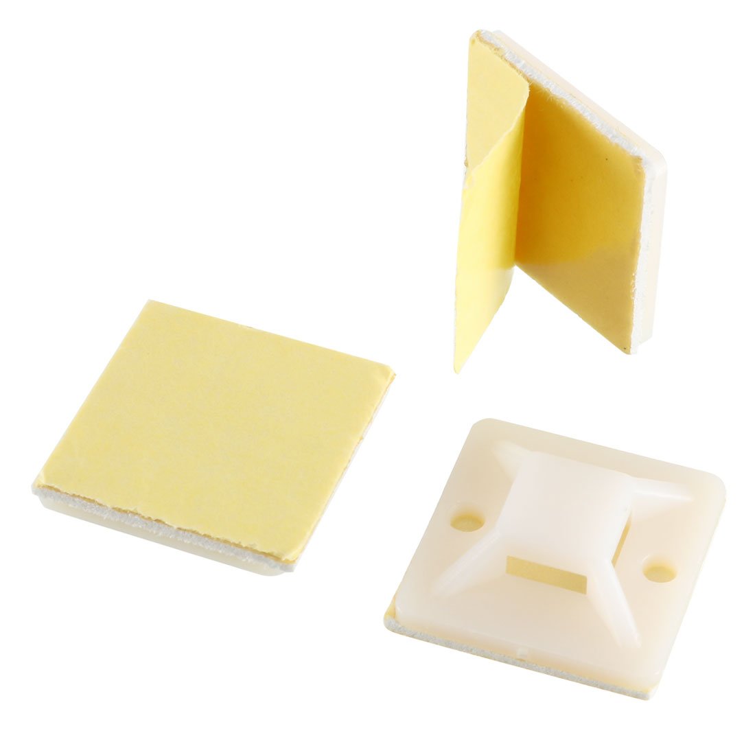 sourcing map 60pcs Self Adhesive Cable Tie Mounts Wire Base Holders 19mm x 19mm