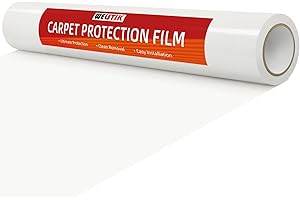 WELSTIK Clear Carpet Protector Film 24" x 200' Single Roll. Clean-Removing, Rugged Plastic Carpet Protector for Surface Protection During Construction, Alteration or Painting