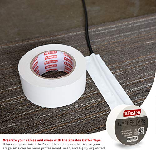 XFasten Professional Grade Gaffer Tape, 3 Inches x 30 Yards (White