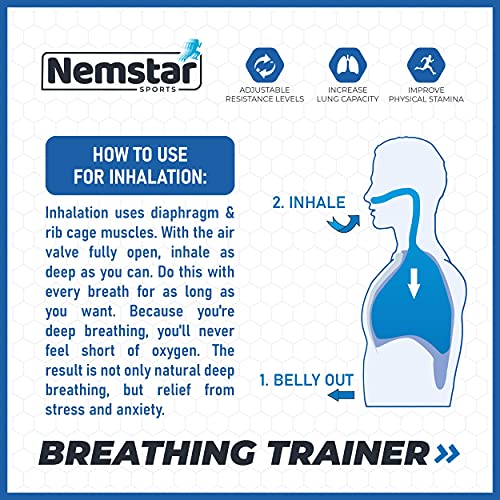 Nemstar Breathing Exercise Device Lung Exerciser Device for Expiratory