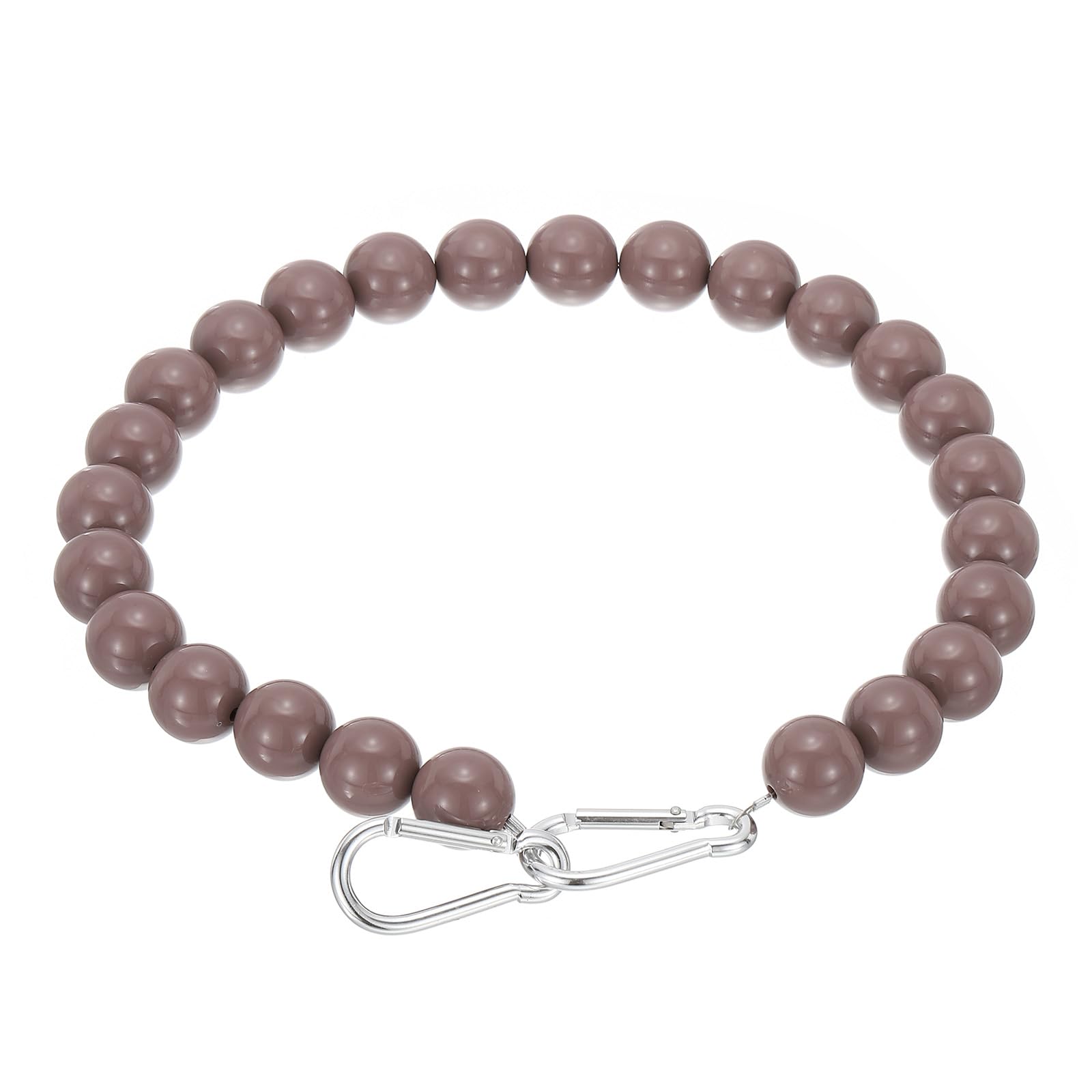 PATIKIL Flagpole Retainer Ring Flag Pole Accessories, Flag Beaded Mount Ring Keep Flag Close to Pole Weight with Stainless Steel Cable for Indoor Outdoor Flagpole, Brown, 7.5"