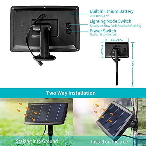 Solar Outdoor String Lights Remote Control, 50Ft Dimmable Globe String