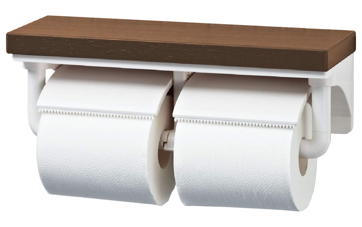 LIXIL(リクシル) INAX 棚付2連紙巻器 クリエモカ CF-AA64KU/LM商品画像