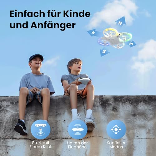 Ameta Morpho Drone with Camera for Children, 1080P HD FPV Drone for Beginners, RC Quadcopter with 32 RGB Light/18 Minutes Flight Time/STEM Modules/Lost Buzzer, Toy Gifts for Boys Girls