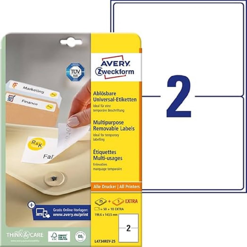 Avery Zweckform, L4734REV-25 Removable Labels to Identify Pallets 199.6 x 143.5 mm 25 Sheets