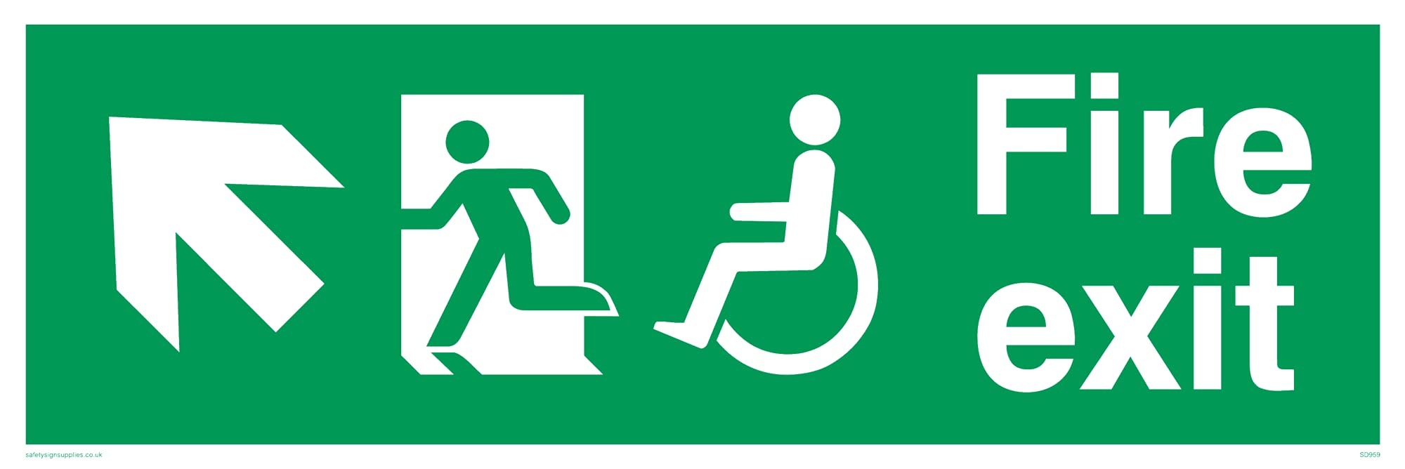Pack of five - Fire ExitDisability Safety Sign - 300x100mm - L31 — image 1