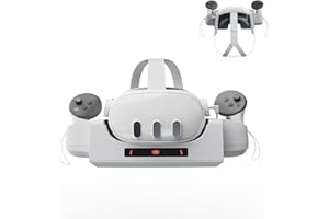 SHARE SUNSHINE Charging Dock for Oculus Quest 3, Magnetic Charging Station Stand Fast Charger Dock for Meta Quest 3 VR Headset & Controllers, VR Accessories with 2 Rechargeable Batteries,Fast Charging,Women Men Gift