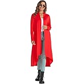 AvaCostume Womens Casual Lightweight Drae Long Sleeves Cardigan Front Open Maxi Dusters